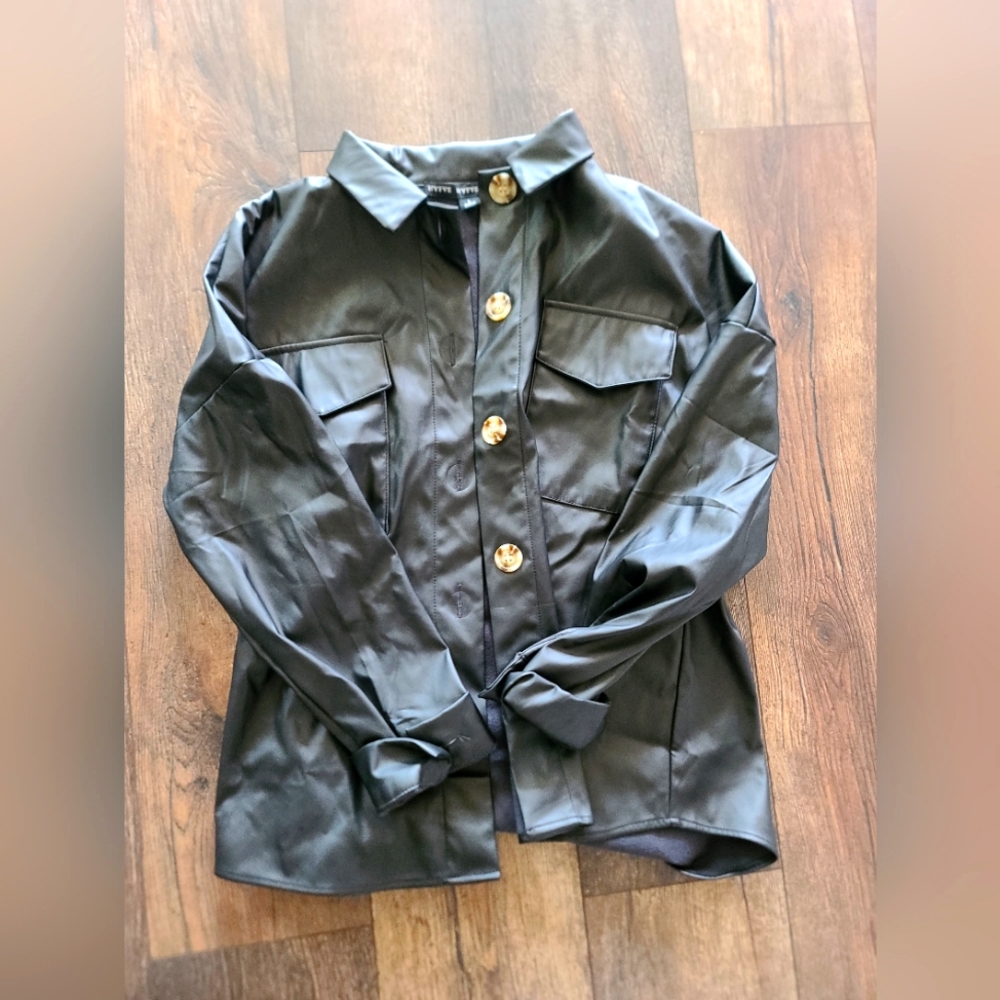 Buckle pleather jacket worn once